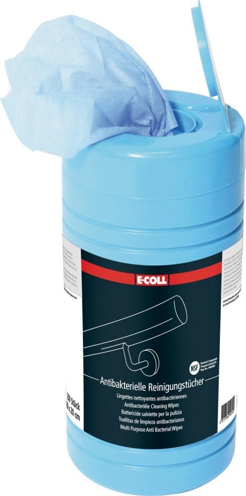 E-Coll Wischtuch antibakteriell Dose mit 250 Tücher Produktbild E-Coll Wischtuch antibakteriell Dose mit 250 Tücher