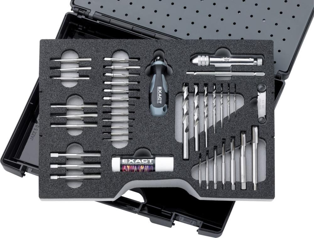Exact Gewindeschneidwerkzeug Set HSS 61 teilig M3 bis M12 Produktbild Exact Gewindeschneidwerkzeug Set HSS 61 teilig M3 bis M12 bild 2