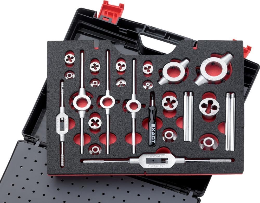 Exact Gewindeschneidwerkzeug Set HSSE 61-teilig M3-M12 Exact Gewindeschneidwerkzeug Set HSSE 61-teilig M3-M12