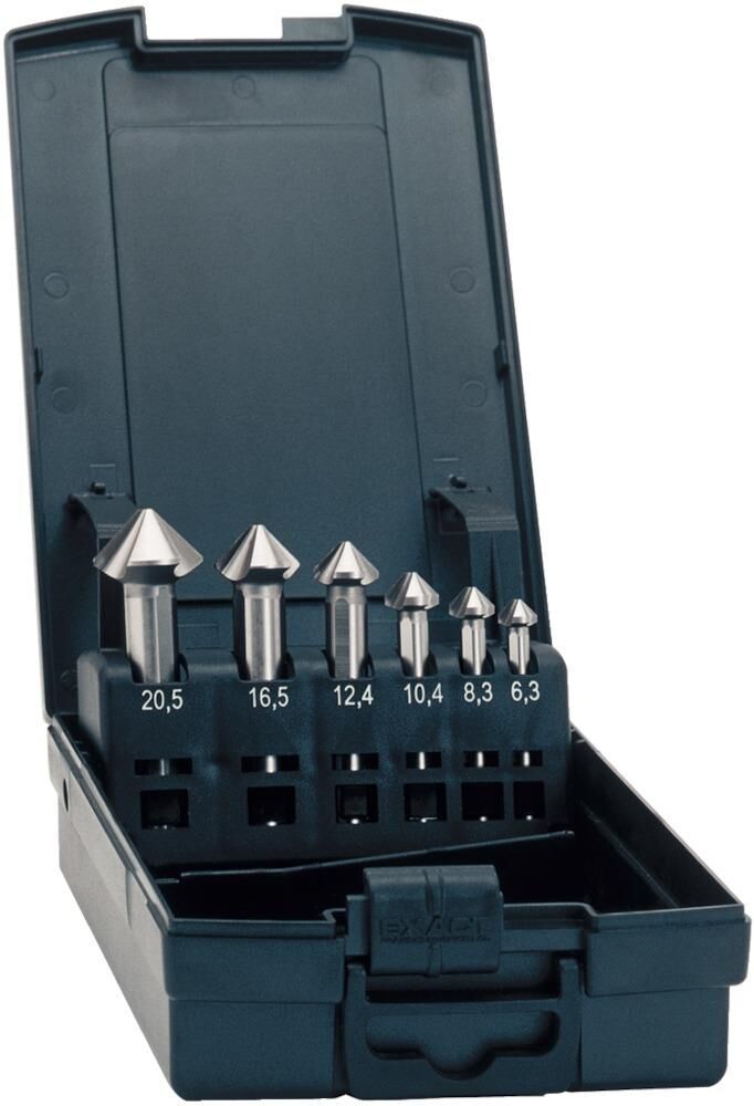 Exact Kegelsenker Set Advanced DIN335 Form C 90Grad CBN geschliffen 6,3-25,0mm Produktbild Exact Kegelsenker Set Advanced DIN335 Form C 90Grad CBN geschliffen 6,3-25,0mm