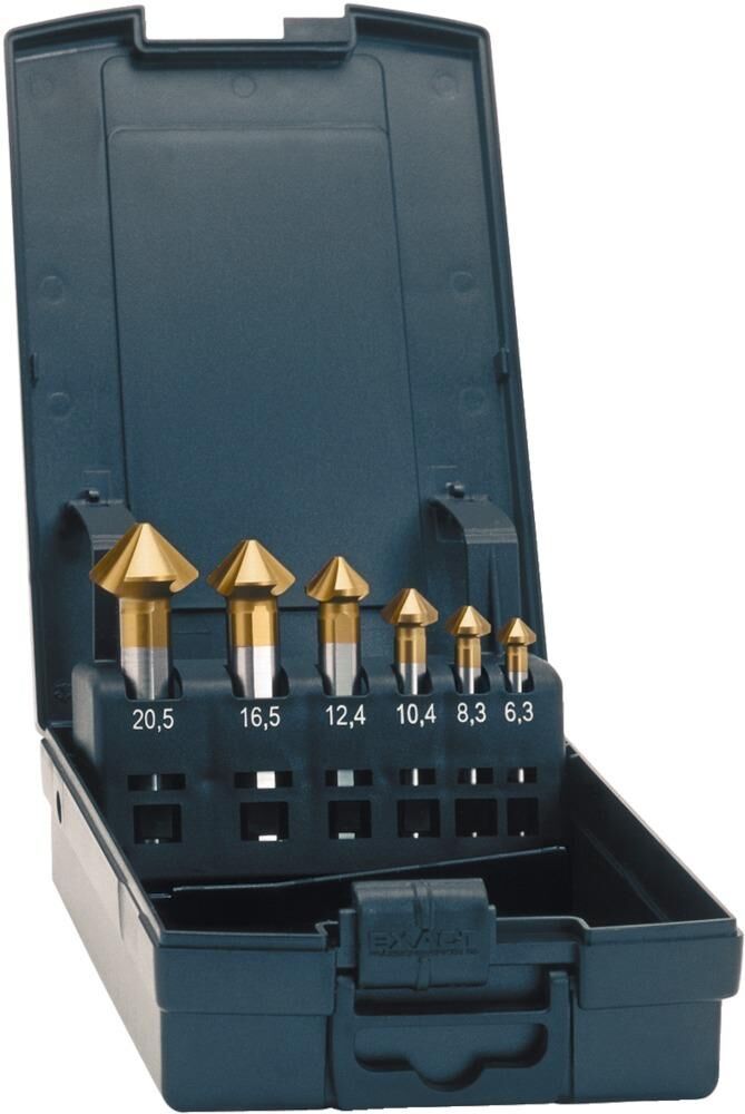 Exact Kegelsenker Set Advanced TiN Form C 90Grad 6,3-25mm Produktbild Exact Kegelsenker Set Advanced TiN Form C 90Grad 6,3-25mm