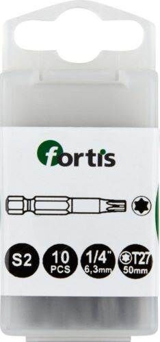 Fortis Bit 1/4 Zoll DIN3126E6,3 Torx T27 x 50 mm Box mit 10 Stück Produktbild Fortis Bit 1/4 Zoll DIN3126E6,3 Torx T27 x 50 mm Box mit 10 Stück