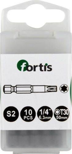 Fortis Bit 1/4 Zoll DIN3126E6,3 Torx T30 x 50 mm Box mit 10 Stück Produktbild Fortis Bit 1/4 Zoll DIN3126E6,3 Torx T30 x 50 mm Box mit 10 Stück
