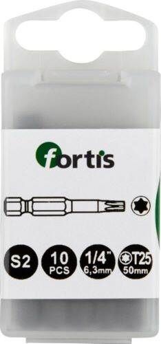 Fortis Bit 1/4 Zoll DIN3126E6,3 Torx T25 x 50 mm Box mit 10 Stück Produktbild Fortis Bit 1/4 Zoll DIN3126E6,3 Torx T25 x 50 mm Box mit 10 Stück