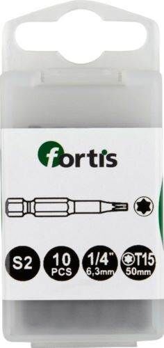 Fortis Bit 1/4 Zoll DIN3126E6,3 Torx T15 x 50 mm Box mit 10 Stück