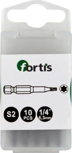 Fortis Bit 1/4 Zoll DIN3126E6,3 Torx T10 x 50 mm Box mit 10 Stück Produktbild Fortis Bit 1/4 Zoll DIN3126E6,3 Torx T10 x 50 mm Box mit 10 Stück