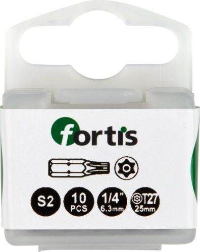 Fortis Bit 1/4 Zoll DIN3126C6,3 Torx mit Bohrung T-BO27 x 25 mm Box mit 10 Stück Produktbild Fortis Bit 1/4 Zoll DIN3126C6,3 Torx mit Bohrung T-BO27 x 25 mm Box mit 10 Stück
