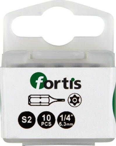 Fortis Bit 1/4 Zoll DIN3126C6,3 Torx mit Bohrung T-BO10 x 25 mm Box mit 10 Stück Produktbild Fortis Bit 1/4 Zoll DIN3126C6,3 Torx mit Bohrung T-BO10 x 25 mm Box mit 10 Stück bild 1