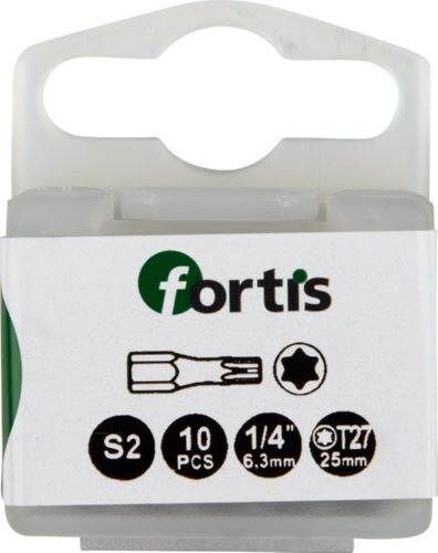 Fortis Bit 1/4 Zoll DIN3126C6,3 Torx T27 x 25 mm Box mit 10 Stück Produktbild Fortis Bit 1/4 Zoll DIN3126C6,3 Torx T27 x 25 mm Box mit 10 Stück