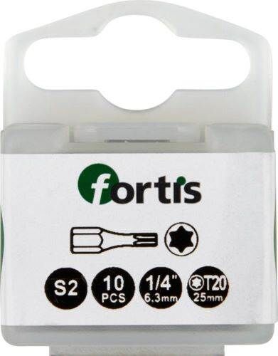Fortis Bit 1/4 Zoll DIN3126C6,3 Torx T20 x 25 mm Box mit 10 Stück Produktbild Fortis Bit 1/4 Zoll DIN3126C6,3 Torx T20 x 25 mm Box mit 10 Stück