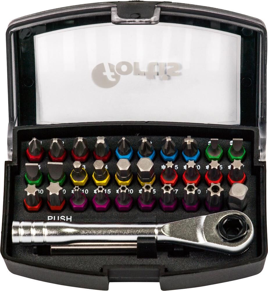 Fortis Bit Sortiment Farbring gemischt mit Ratsche 32 Teile Produktbild Fortis Bit Sortiment Farbring gemischt mit Ratsche 32 Teile