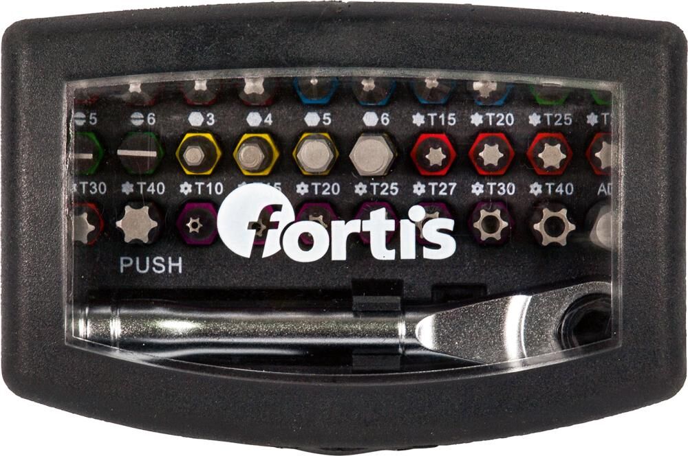 Fortis Bit Sortiment Farbring gemischt mit Ratsche 32 Teile Fortis Bit Sortiment Farbring gemischt mit Ratsche 32 Teile