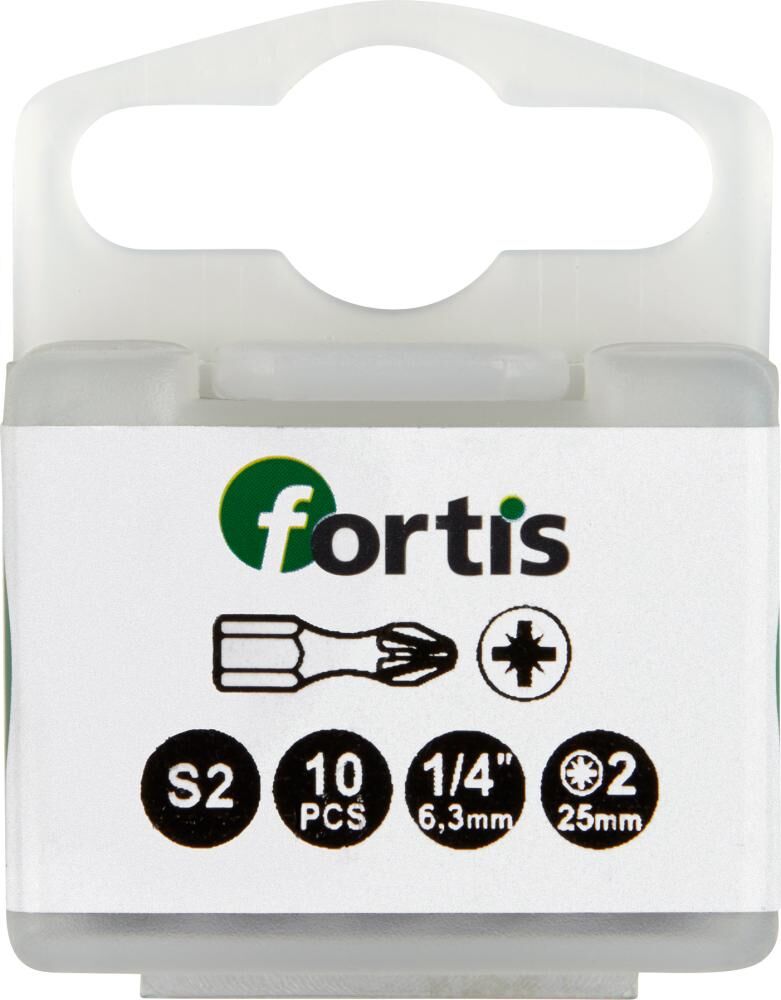 Fortis Bit 1/4 Zoll DIN3126 C6,3 PZ 1 x 25 mm Torsion Box mit 10 Stück Produktbild Fortis Bit 1/4 Zoll DIN3126 C6,3 PZ 1 x 25 mm Torsion Box mit 10 Stück