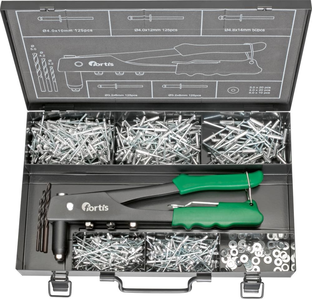 Fortis  Blindniet Sortiment 604 Teile Produktbild Fortis  Blindniet Sortiment 604 Teile