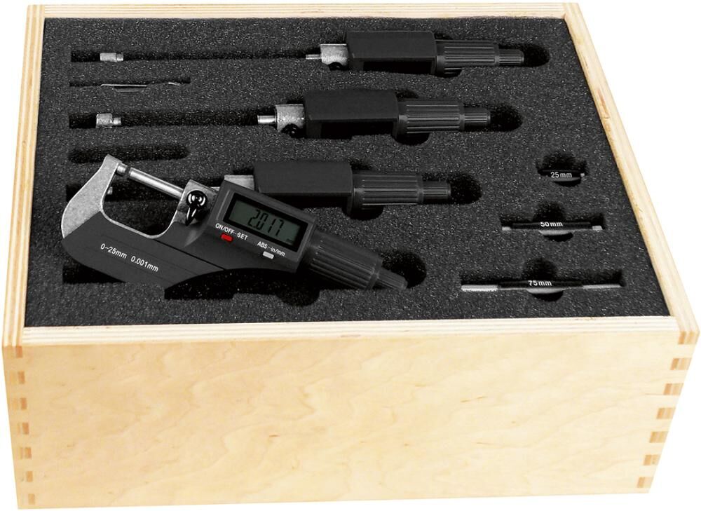Fortis Bügelmessschrauben-Set 0 bis 100mm Produktbild Fortis Bügelmessschrauben-Set 0 bis 100mm