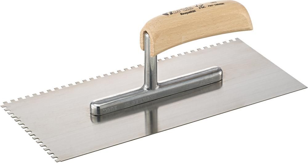 Fortis Glättekelle 280 x 130 mm gezahnt 4 x 4 mm Bauqualität Produktbild Fortis Glättekelle 280 x 130 mm gezahnt 4 x 4 mm Bauqualität