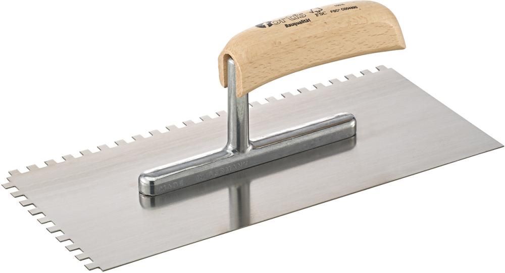 Fortis Glättekelle 280 x 130 mm gezahnt 6 x 6 mm Bauqualität Produktbild Fortis Glättekelle 280 x 130 mm gezahnt 6 x 6 mm Bauqualität