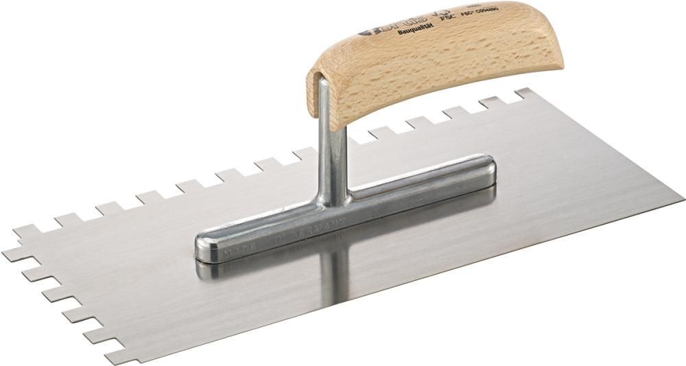 Fortis Glättekelle 280 x 130 mm gezahnt 10 x 10 mm Bauqualität Produktbild Fortis Glättekelle 280 x 130 mm gezahnt 10 x 10 mm Bauqualität