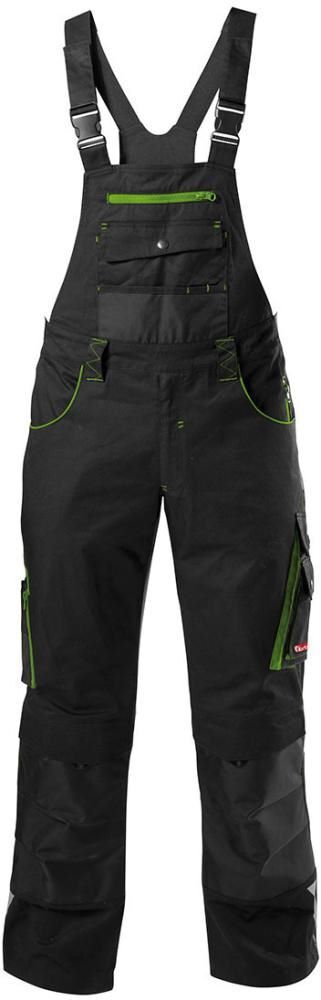 Fortis Latzhose 24 Herren schwarz limegreen Gr. 52 Produktbild Fortis Latzhose 24 Herren schwarz limegreen Gr. 52