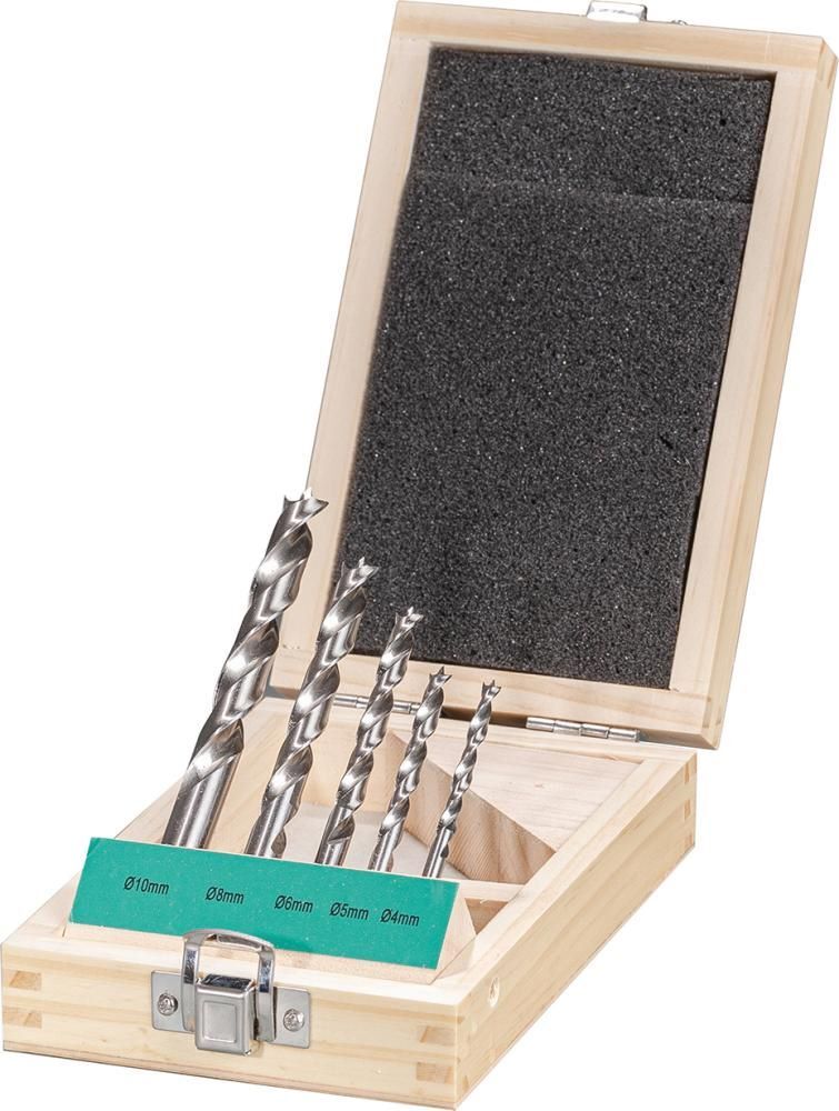Fortis Holzspiralbohrer Satz HSS 4 5 6 8 10 mm Produktbild Fortis Holzspiralbohrer Satz HSS 4 5 6 8 10 mm