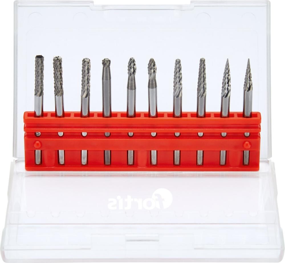 Fortis Kleinfrässtift Satz Hartmetall 3 mm 10 Teile Produktbild Fortis Kleinfrässtift Satz Hartmetall 3 mm 10 Teile