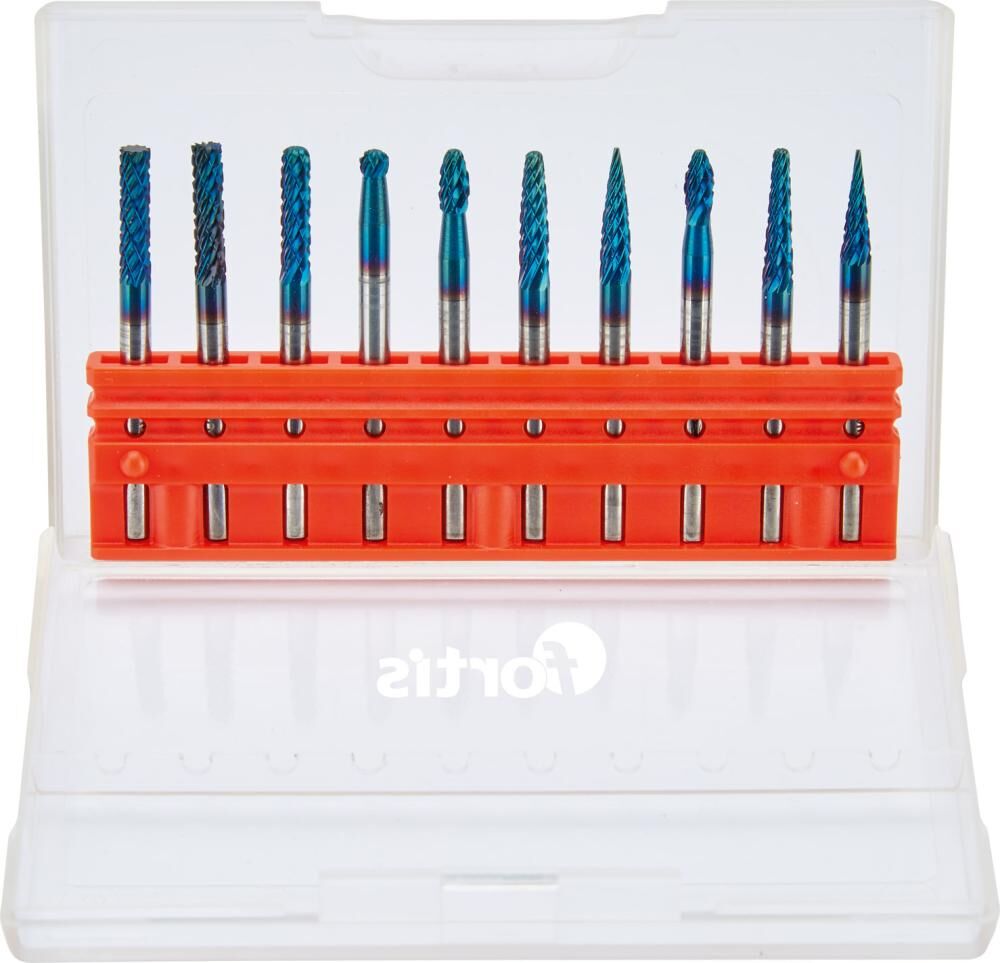 Fortis Kleinfrässtift Satz Hartmetall 3 mm beschichtet 10 Teile Produktbild Fortis Kleinfrässtift Satz Hartmetall 3 mm beschichtet 10 Teile