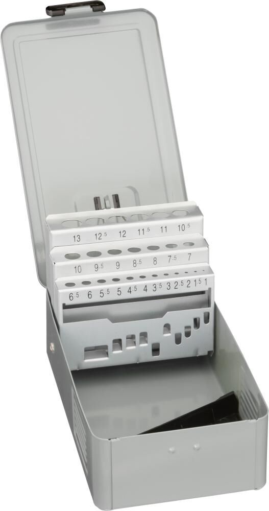 Fortis Metallkassette für 25 Bohrer 1 bis 13 mm Produktbild Fortis Metallkassette für 25 Bohrer 1 bis 13 mm