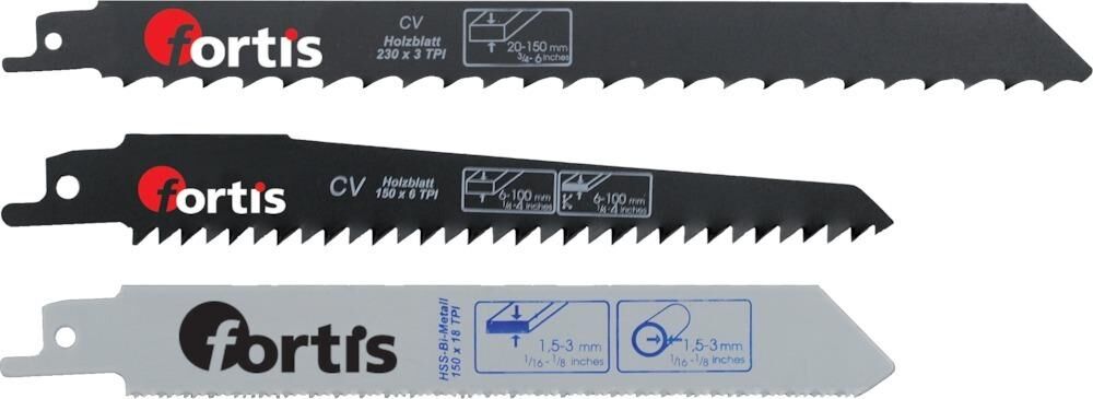Fortis Säbelsägeblatt Set 3 Teile Produktbild Fortis Säbelsägeblatt Set 3 Teile