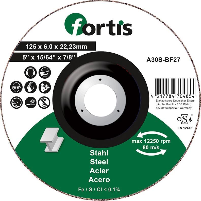 Fortis Schruppscheibe Stahl 125 x 6,0 mm