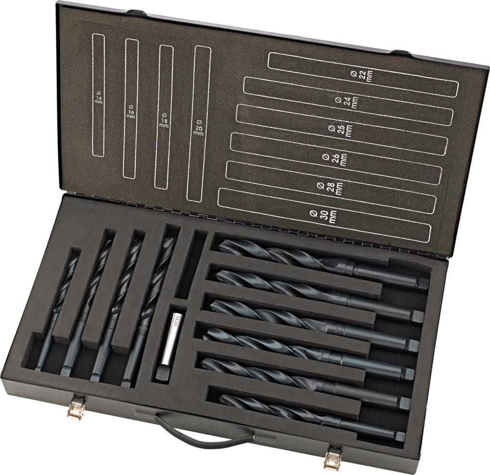 FORTIS Spiralbohrer Set DIN345 HSS rollgewalzt 14 bis 30 mm