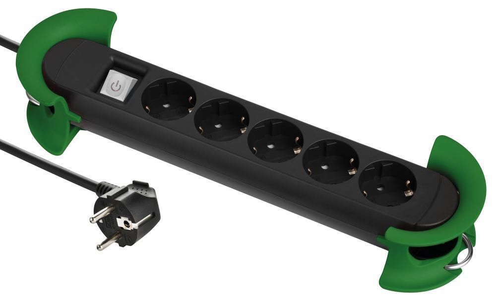 Fortis Steckdosenleiste 5 fach H05VV-F3G1,5 Kabellänge 3 m Aufrollhilfe und Haken Produktbild Fortis Steckdosenleiste 5 fach H05VV-F3G1,5 Kabellänge 3 m Aufrollhilfe und Haken bild 2