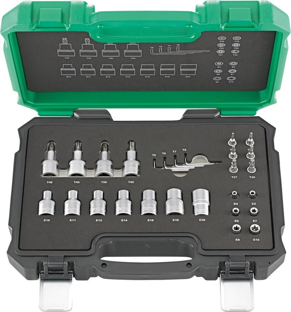 Fortis Steckschlüsselgarnitur 1/4 Zoll und 1/2 Zoll 27 Teile Produktbild Fortis Steckschlüsselgarnitur 1/4 Zoll und 1/2 Zoll 27 Teile