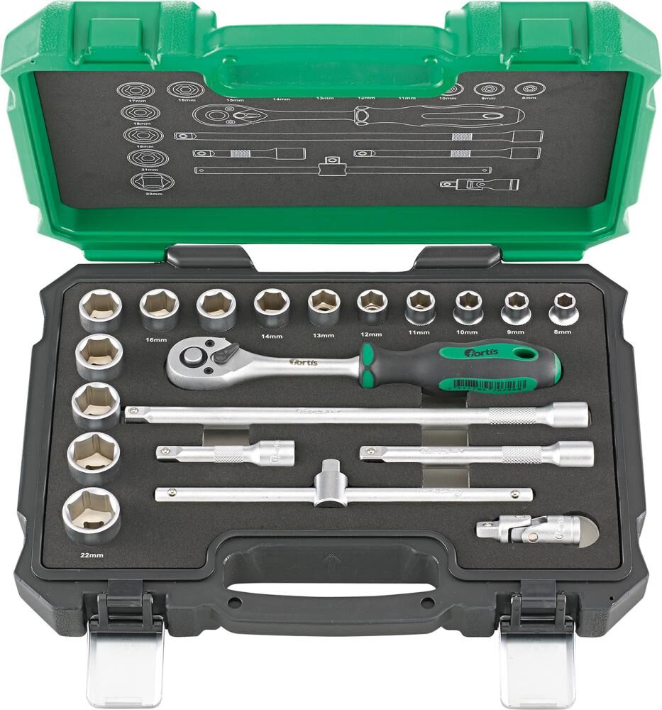 Fortis Steckschlüsselgarnitur 3/8 Zoll 20 Teile Produktbild Fortis Steckschlüsselgarnitur 3/8 Zoll 20 Teile