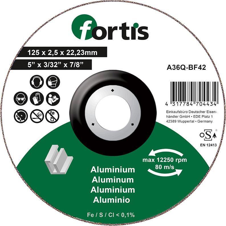 Fortis Trennscheibe ALU-NE 125 x 2,5 mm gekröpft Produktbild Fortis Trennscheibe ALU-NE 125 x 2,5 mm gekröpft