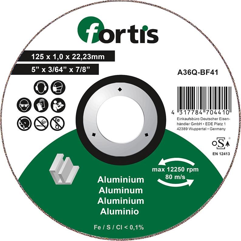 Fortis Trennscheibe ALU-NE 125 x 1,0 mm gerade Fortis Trennscheibe ALU-NE 125 x 1,0 mm gerade