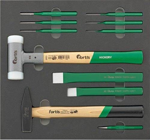 Fortis  Werkzeugmodul 2/3 Hammer und Meissel 11 Teile Produktbild Fortis  Werkzeugmodul 2/3 Hammer und Meissel 11 Teile