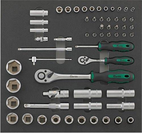 Fortis  Werkzeugmodul 2/3 Steckschlüssel 1/4 Zoll und 1/2 Zoll 59 Teile Produktbild Fortis  Werkzeugmodul 2/3 Steckschlüssel 1/4 Zoll und 1/2 Zoll 59 Teile