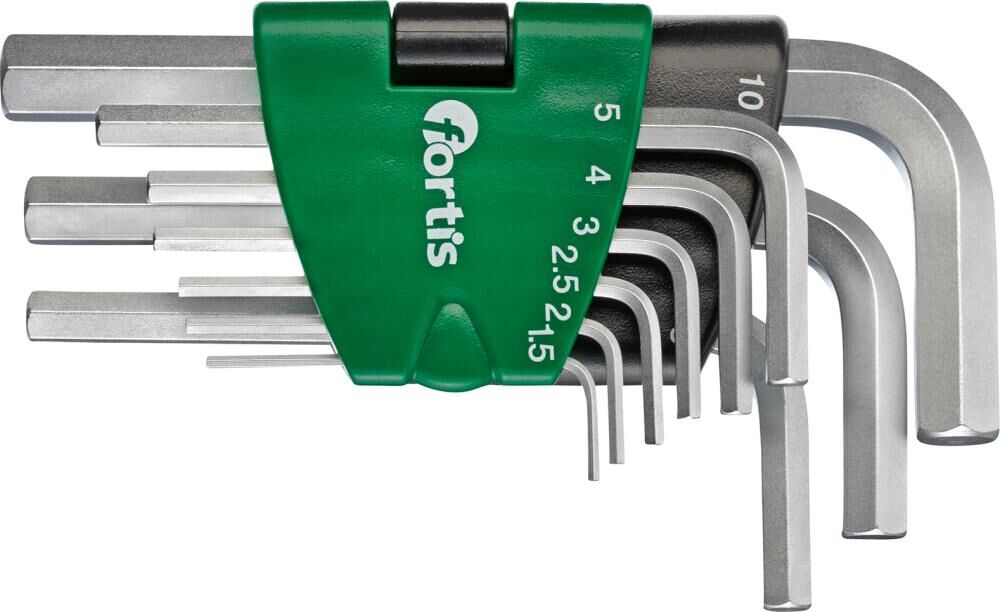 Fortis  Winkelschraubendrehersatz Clip für 6kant 1,5-10 mm 9 Teile Produktbild Fortis  Winkelschraubendrehersatz Clip für 6kant 1,5-10 mm 9 Teile