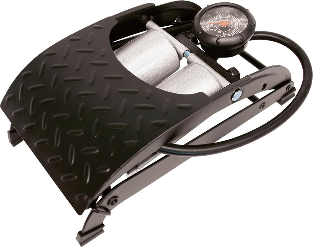 Fußluftpumpe Premium Doppelzylinder Schlauch 60 cm Produktbild Fußluftpumpe Premium Doppelzylinder Schlauch 60 cm
