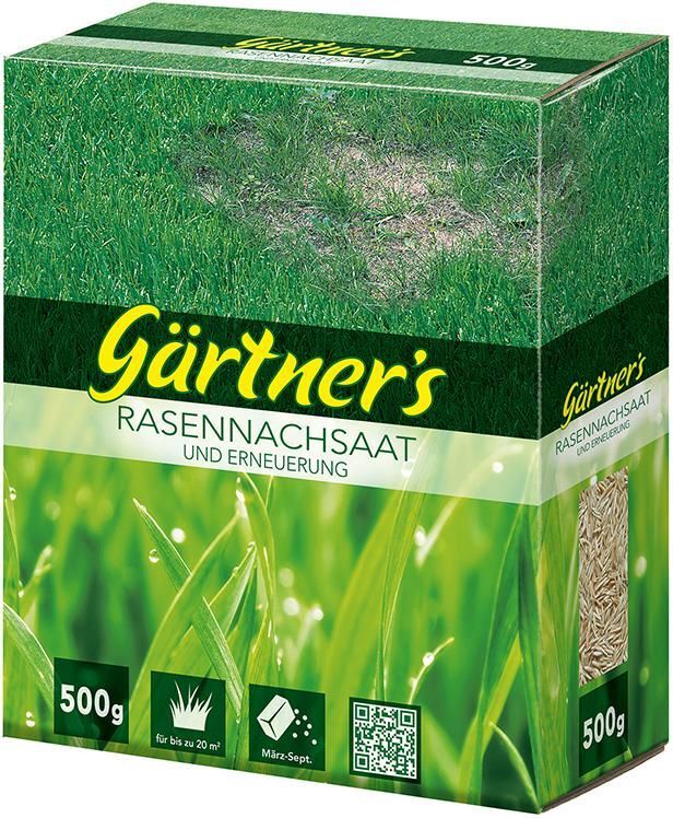 Gärtner`s Rasennachsaat und Erneuerung 500 g Produktbild Gärtner`s Rasennachsaat und Erneuerung 500 g