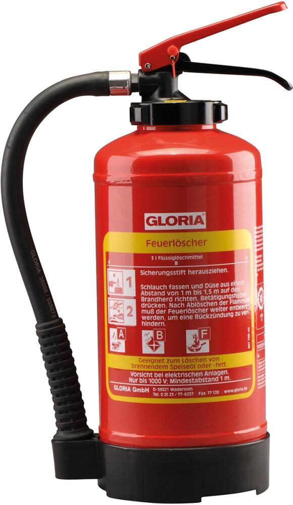 Gloria- Fettbrand Aufladefeuerlöscher FB 3 EASY Produktbild Gloria- Fettbrand Aufladefeuerlöscher FB 3 EASY