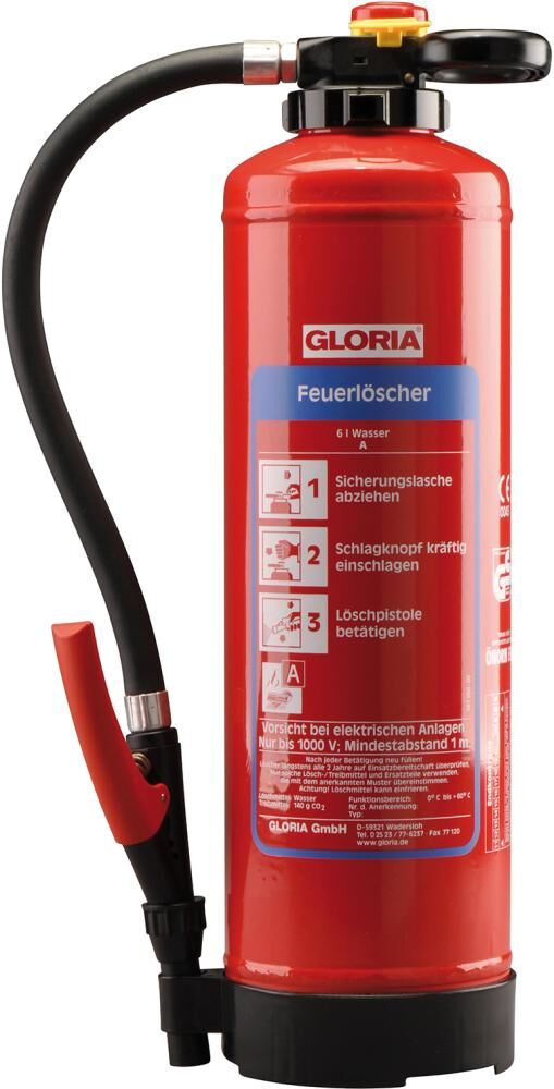 Gloria- Wasser Aufladefeuerlöscher WH 6 PRO Produktbild Gloria- Wasser Aufladefeuerlöscher WH 6 PRO