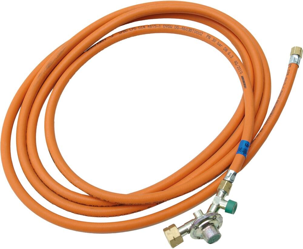 Grün Hochdruckschlauch 5 m mit Regler und SBS Produktbild Grün Hochdruckschlauch 5 m mit Regler und SBS