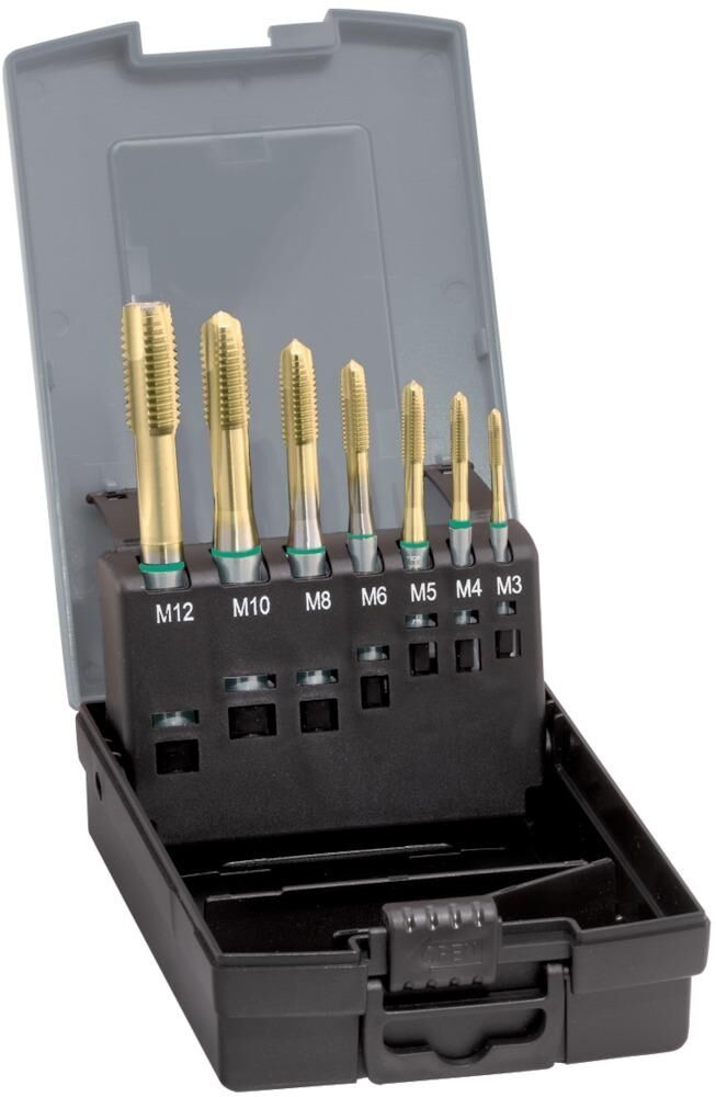 Gühring Maschinengewindebohrer Set DIN371 HSSE TiN Typ UNI Form B M3-M12 Produktbild Gühring Maschinengewindebohrer Set DIN371 HSSE TiN Typ UNI Form B M3-M12