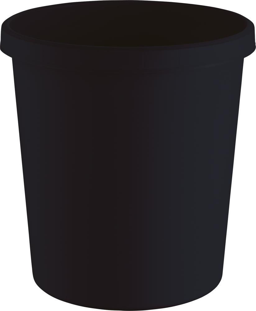 Helit Papierkorb 18 Liter schwarz aus Recycling Kunststoff Produktbild Helit Papierkorb 18 Liter schwarz aus Recycling Kunststoff