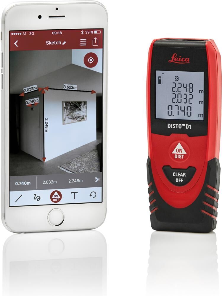 Leica Disto D1 Handlasermeter - App Leica Disto D1 Handlasermeter - App