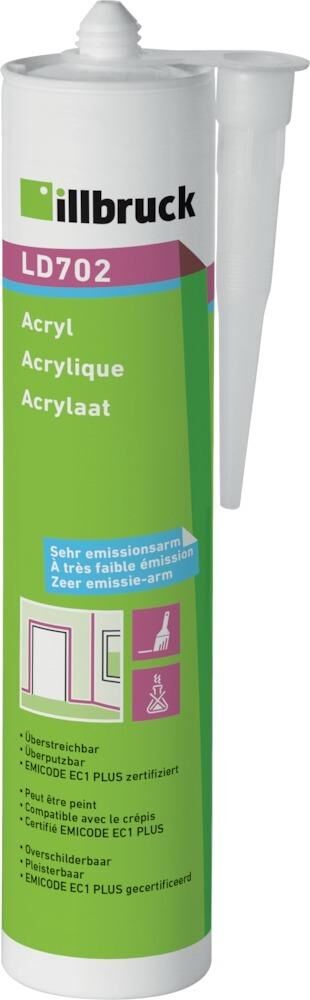 Illbruck Dichtstoff Acryl LD702 grau Kartusche mit 310 ml Produktbild Illbruck Dichtstoff Acryl LD702 grau Kartusche mit 310 ml