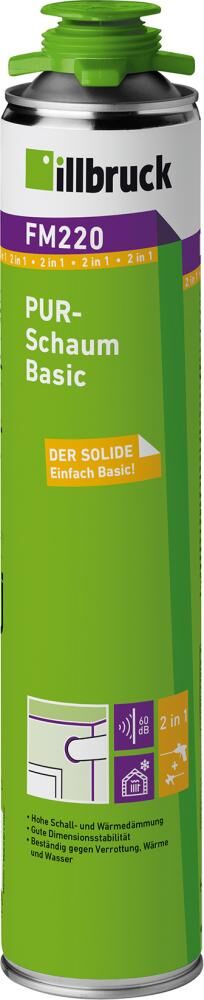 Illbruck Polyurethan Schaum FM220 PUR Dose mit 750 ml Produktbild Illbruck Polyurethan Schaum FM220 PUR Dose mit 750 ml