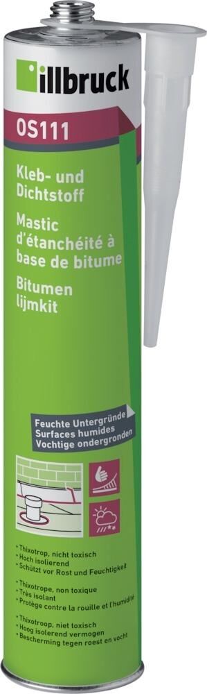 Illbruck Klebdichtstoff OS111 bitumiös schwarz Kartusche mit 310 ml Produktbild Illbruck Klebdichtstoff OS111 bitumiös schwarz Kartusche mit 310 ml