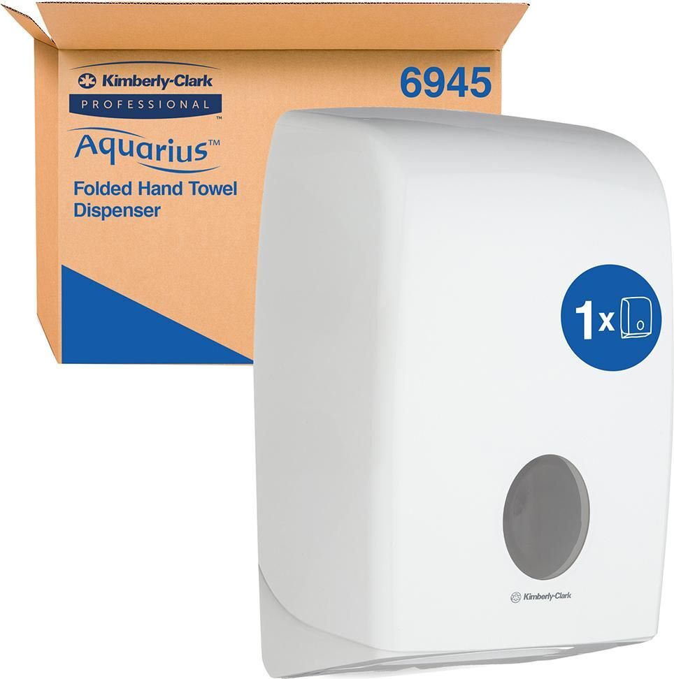 Kimberly-Clark Handtuchspender Aquarius 6945 Kunststoff weiß Produktbild Kimberly-Clark Handtuchspender Aquarius 6945 Kunststoff weiß